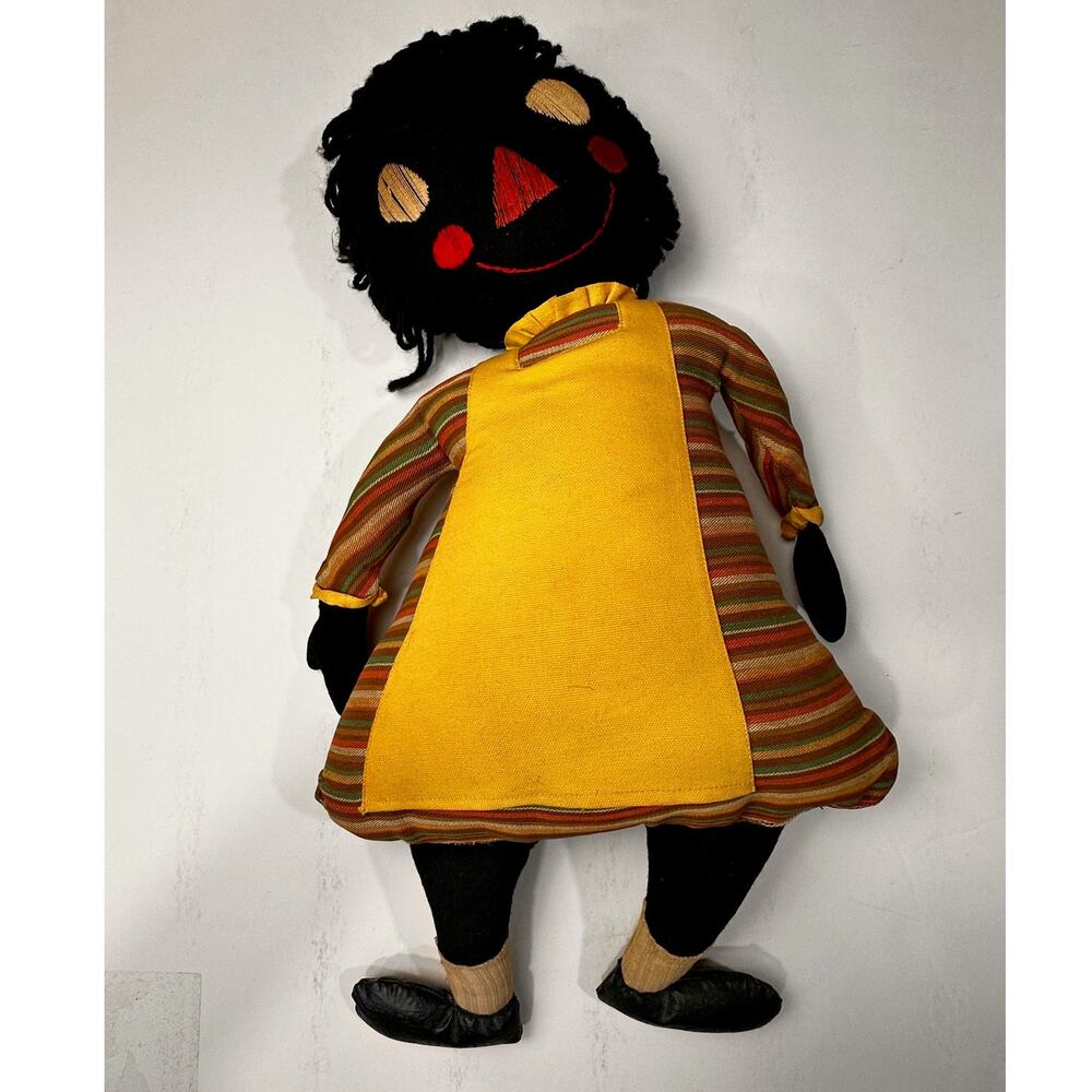Vintage Handmade Black Americana Folk Art Rag Doll - 21"